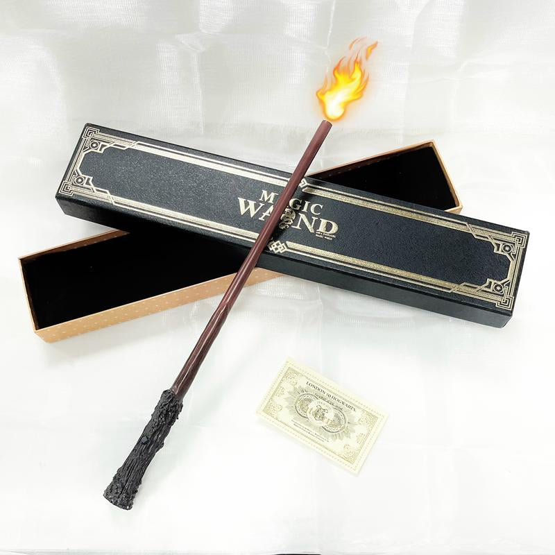 Magic Wand with Flame Effect–Shoot Fireballs like a Real Wizard!Perfect for Halloween Prop Party Supplies