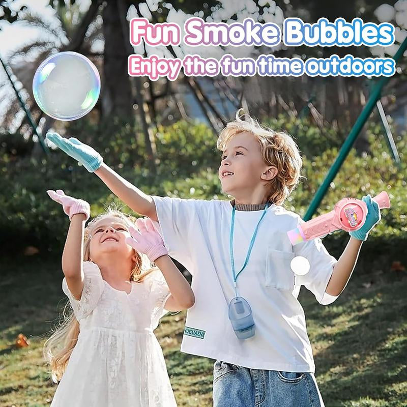 Elastic Smoke Bubble Machine for Kids - Rechargeable Magic Bubble Wand with Lights & Sound
