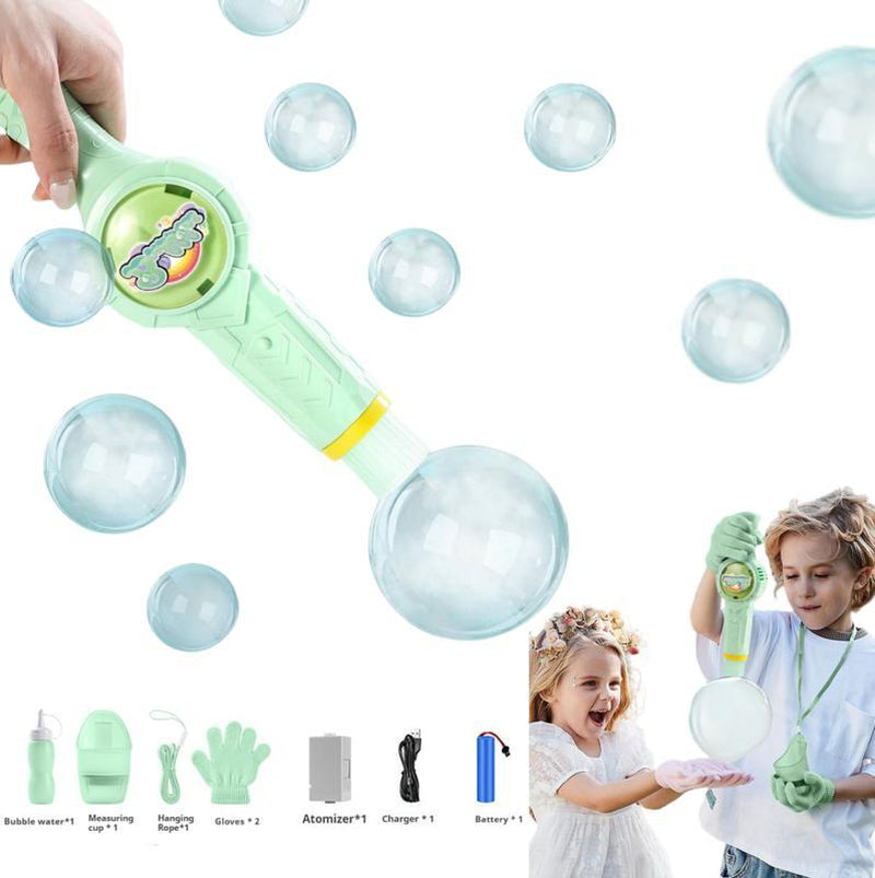Elastic Smoke Bubble Machine for Kids - Rechargeable Magic Bubble Wand with Lights & Sound