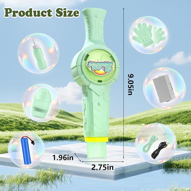 Elastic Smoke Bubble Machine for Kids - Rechargeable Magic Bubble Wand with Lights & Sound