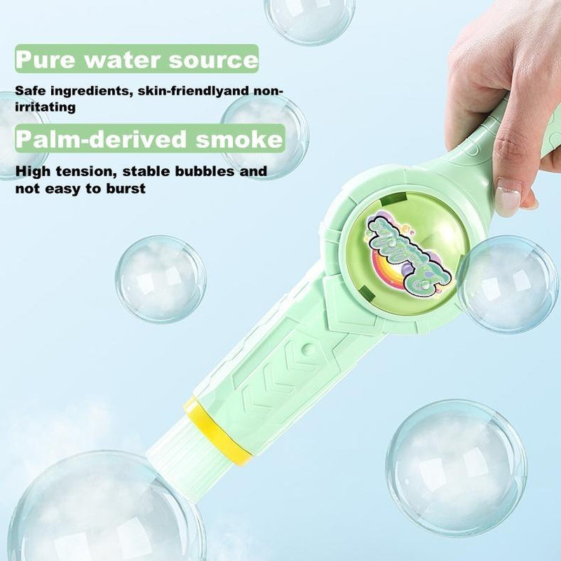 Elastic Smoke Bubble Machine for Kids - Rechargeable Magic Bubble Wand with Lights & Sound