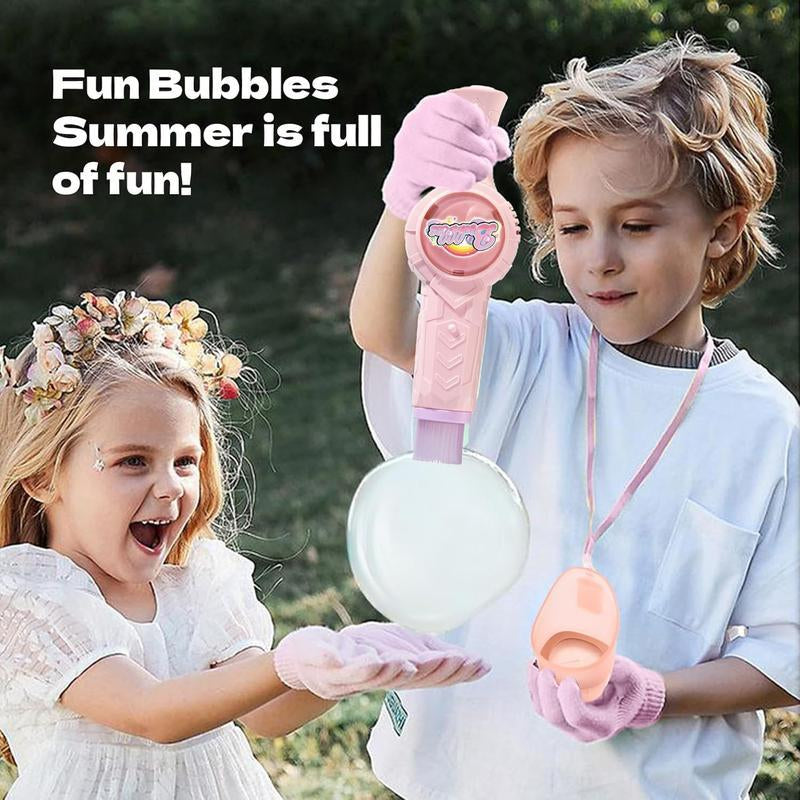 Elastic Smoke Bubble Machine for Kids - Rechargeable Magic Bubble Wand with Lights & Sound